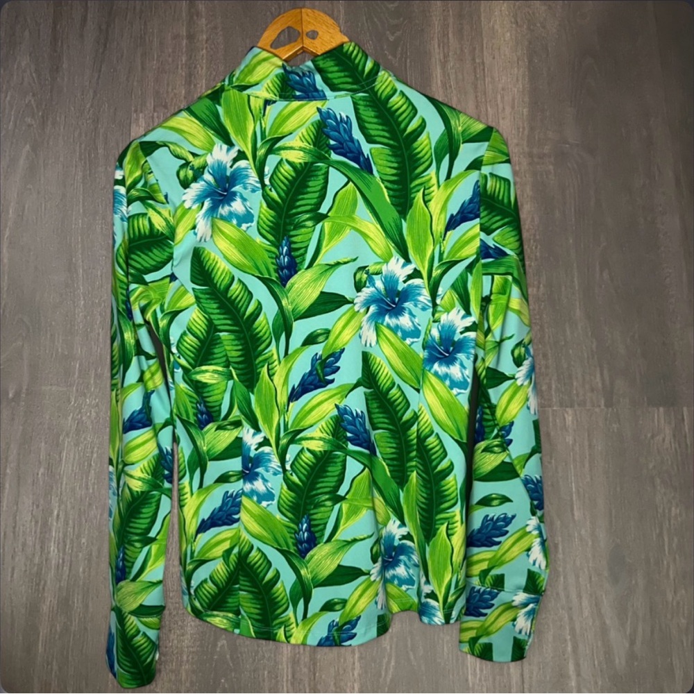 Tommy Bahama Golf & Tennis Tropical Quarter Zip Top | Medium | Like New - Picture 3 of 4